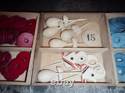 Jeu LOTO DAUPHIN fin XVIIIème 12 plateaux incomplet & casses pour 2 plateaux