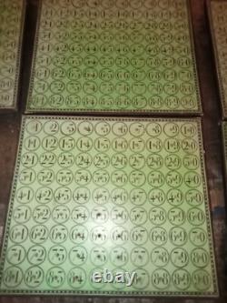 Jeu LOTO DAUPHIN fin XVIIIème 12 plateaux incomplet & casses pour 2 plateaux