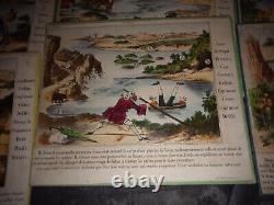 Jeu ancien Le voyage merveilleux de Jobard et Jocrisse 11 planches -Lion- 1870