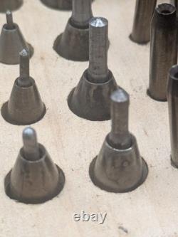 Jeu ancien d'endouilloirs d'horloger Coffret bois Outillage ancien