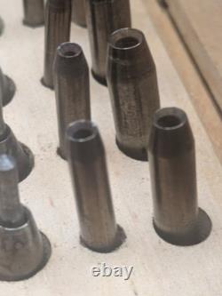 Jeu ancien d'endouilloirs d'horloger Coffret bois Outillage ancien