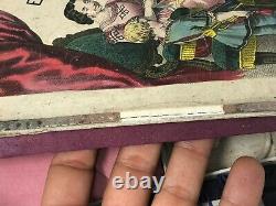 Jeu de Jeune Fille du XIX ème Siècle Lithographié Entrelacs Twisted work 19th