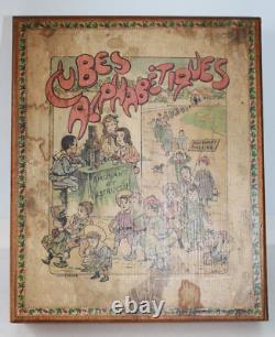 Jeu de cubes en bois alphabétiques H Roy 1898