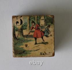 Jeu de cubes en bois alphabétiques H Roy 1898