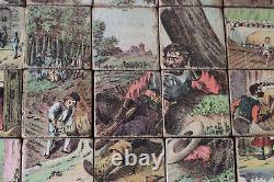 Jeu de cubes en bois alphabétiques H Roy 1898