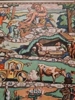 Jeu de l'oie ancien vienne vers 1920 thème contes et légendes