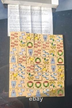Jeu dominos ancien 28 pièces en bois complet