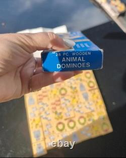 Jeu dominos ancien 28 pièces en bois complet