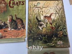 Jeux de Patience 3 Puzzles Poule & Chat & Jouet Ancien & Pierre DELCOURT