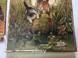 Jeux de Patience 3 Puzzles Poule & Chat & Jouet Ancien & Pierre DELCOURT