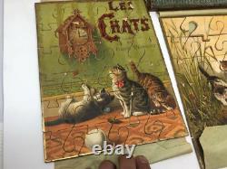 Jeux de Patience 3 Puzzles Poule & Chat & Jouet Ancien & Pierre DELCOURT