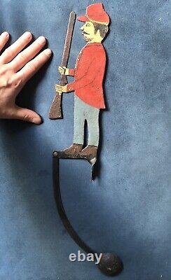 Jouet A Bascule Ancien, Balancier Soyeux De Comptoir militaria Soldat French Toy