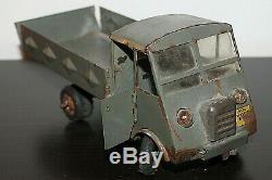 Jouet Ancien 1940 Camion Benne Renault Ahn Bemo En Tôle Old Truck Tin Toys 23 CM