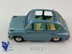 Jouet Ancien Bandai 743 Fiat 600 Decouvrable Bleu Friction Vers 1960