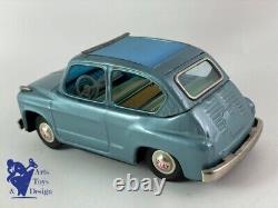 Jouet Ancien Bandai 743 Fiat 600 Decouvrable Bleu Friction Vers 1960