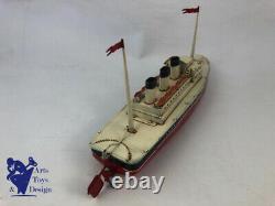 Jouet Ancien Bateau Jep 916/3 Paquebot Mecanique C. 1938 Boat Liner 40cm Tin Toy