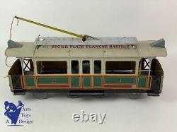 Jouet Ancien Cr Charles Rossignol Tramway Paris 8 Roues Mecanique Vers 1920 35cm