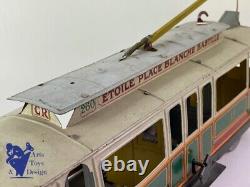Jouet Ancien Cr Charles Rossignol Tramway Paris 8 Roues Mecanique Vers 1920 35cm