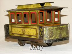 Jouet Ancien En Tole Cr Charles Rossignol Remorque Baladeuse Train Tramway 1910