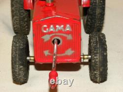 Jouet Ancien En Tole Ferme Tracteur Mecanique Vintage Tin Toy Farm Tractor Gama