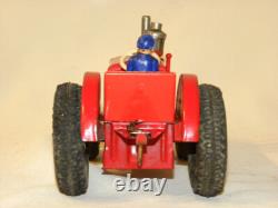 Jouet Ancien En Tole Ferme Tracteur Mecanique Vintage Tin Toy Farm Tractor Gama