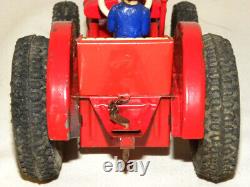 Jouet Ancien En Tole Ferme Tracteur Mecanique Vintage Tin Toy Farm Tractor Gama