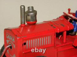 Jouet Ancien En Tole Ferme Tracteur Mecanique Vintage Tin Toy Farm Tractor Gama
