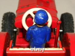 Jouet Ancien En Tole Ferme Tracteur Mecanique Vintage Tin Toy Farm Tractor Gama