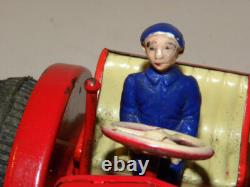 Jouet Ancien En Tole Ferme Tracteur Mecanique Vintage Tin Toy Farm Tractor Gama