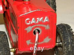 Jouet Ancien En Tole Ferme Tracteur Mecanique Vintage Tin Toy Farm Tractor Gama