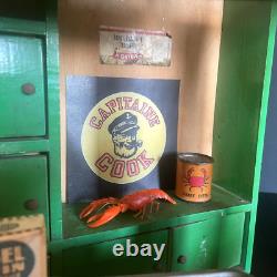 Jouet Ancien Epicerie Conserverie Capitaine Cook Magasin Depliable Factices
