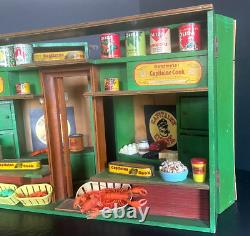 Jouet Ancien Epicerie Conserverie Capitaine Cook Magasin Depliable Factices