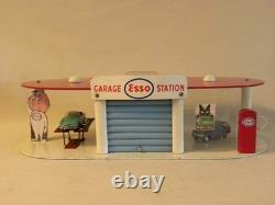 Jouet Ancien Garage Station Service Esso Pour Voiture Miniature Norev Dinky Cij