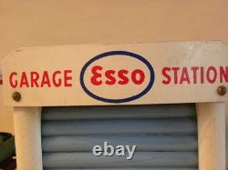 Jouet Ancien Garage Station Service Esso Pour Voiture Miniature Norev Dinky Cij