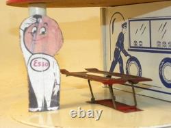 Jouet Ancien Garage Station Service Esso Pour Voiture Miniature Norev Dinky Cij
