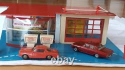 Jouet Ancien Garage Station Service Total Nil 40x24cm Isorel