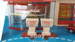 Jouet Ancien Garage Station Service Total Nil 40x24cm Isorel