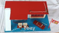 Jouet Ancien Garage Station Service Total Nil 40x24cm Isorel