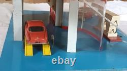 Jouet Ancien Garage Station Service Total Nil 40x24cm Isorel