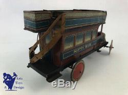 Jouet Ancien Gunthermann Germany C. 1920 Double Deck Nifty Bus 24.5cm Original