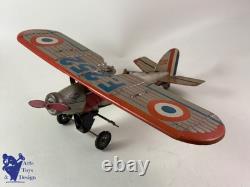 Jouet Ancien Jep 252 Avion Chasse Morane Saulnier Mecanique 1933 40cm