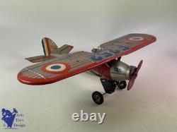 Jouet Ancien Jep 252 Avion Chasse Morane Saulnier Mecanique 1933 40cm