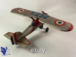 Jouet Ancien Jep 252 Avion Chasse Morane Saulnier Mecanique 1933 40cm