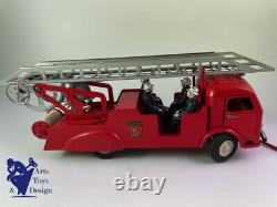 Jouet Ancien Jrd 406 Camion Pompiers Simca Auto Pompe Electrique Teleguide 43cm