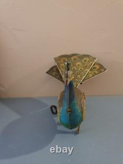 Jouet Ancien Mécanique Paon Marque Alps