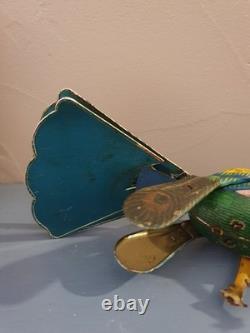 Jouet Ancien Mécanique Paon Marque Alps