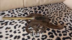 Jouet Ancien Metal Laiton Canon 26cm Fonctionnel