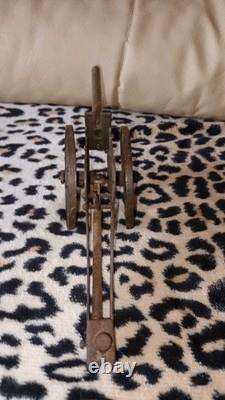 Jouet Ancien Metal Laiton Canon 26cm Fonctionnel