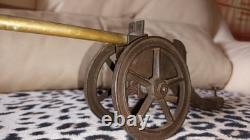 Jouet Ancien Metal Laiton Canon 26cm Fonctionnel