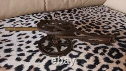 Jouet Ancien Metal Laiton Canon 26cm Fonctionnel